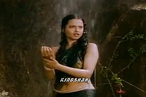 Rekha teases with wet boobs and hard nipples in steamy indian solo.
