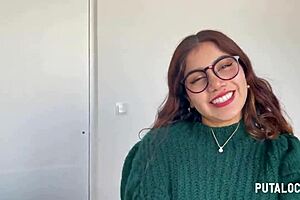 Hey, check out this super hot fuck session with beautiful Peruvian teen Marina Gold riding and swallowing cum!