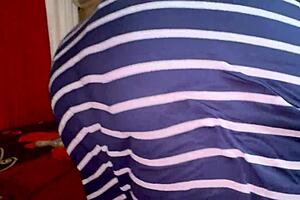 a stepmom with big tits showed them to her stepson and offered her ass for anal sex