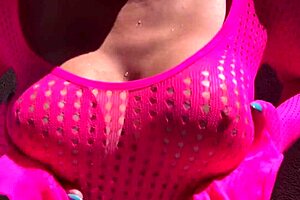 Italian big tits milf Artemisia Love says, look at my juicy tits during this outdoor water play session