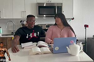 latina bbw takes that big black cock deep in wet pussy for being such a helpful study buddy