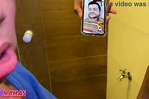 Milf top Luna Medeiros takes a bath then gives her pussy to man with big cock