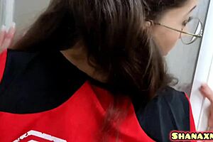oh gosh i love how shy shanaxnow with pigtails gets her pussy fingered in that cute nerdy uniform