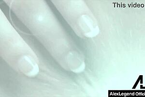 Brunette aussie Kiara Edwards casually takes big cock in hairy pussy with deepthroat and creampie. She rides cowgirl in lingerie and fishnets showing gaping big clit.