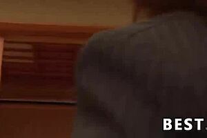 In this beautiful JAV scene, a sexy Asian mummy with ample jugs engages in hot hook-up with a youthful prick, leading to an uncensored creampie finale