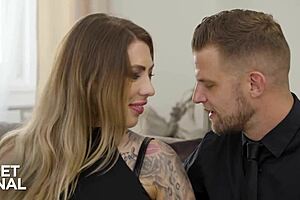 I'm pushing my tight butthole hard with this German milf Mia Blow