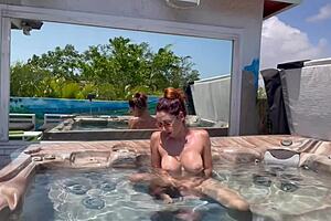 Italian Big Tits Milf Artemisia Love Enjoys Hot Solo Masturbation Naked Outdoor in Jacuzzi