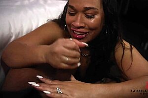 Labelladx eagerly took that massive black cock down her slutty throat in a deepthroat session, her big tits and curvy ass on full display.