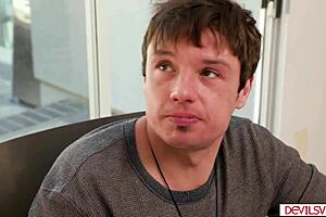 Guy slides cock between friend's busty stepmom's tits 😏