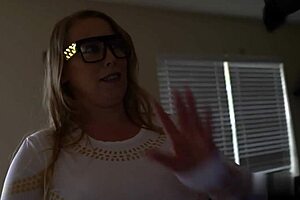 Cock-starved wife slams door-to-door salesman hard with massive 36HH natural tits