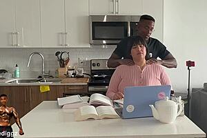 latina bbw takes that big black cock deep in wet pussy for being such a helpful study buddy