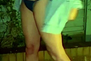 horny milf has risky sex in strangers garden with husband