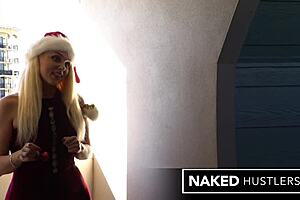 All I want for Christmas is a thick ass white bitch with big tits and blonde hair. She's bent over in doggystyle, taking my big cock deep.