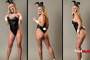 oh wow milf bunny madison rocks fishnets and costume with donnie rock in steamy action 🐰🔥