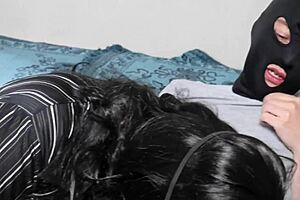 My husband is a voyeur watching us in fishnets and cuckold fun