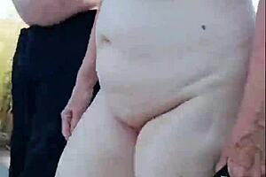 Hot granny's sunny walk