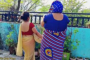 Indian Outdoor Threesome With Steamy Stepmom And Stepdaughter Fucking Young Boy!