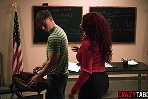 Horny big tits milf teacher gets rough anal and double penetration in wild session.