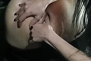 My girlfriend slides a banana deep into my ass for fetish fun.