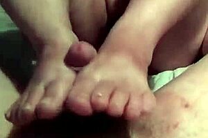 scene 8 unfolds with hot fuck, blowjob, footjob, cock ride, and happy ending cum on feet only on sheer