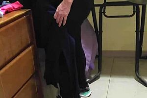 Horny housewife gets fucked by stepson in bedroom lingerie roleplay.