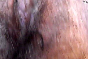 subtle rimming tease from hairy mature with legs spread