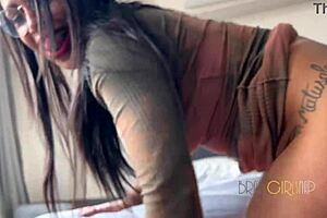 the sculptural body of hottie natzynha morena from santa catarina shines in this interracial encounter. she enjoys rough anal and pussy licking with a big cock in brazilian style.