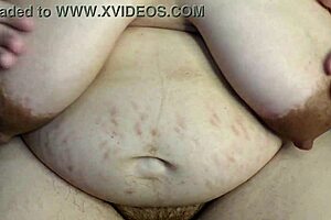 Lactating Milf Wife Masturbates Her Very Hairy Pussy and Wants a Creampie