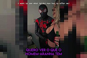 Big tits milf bends over for young guy anal fuck in doggystyle with curvy ass creampie. The cougar takes pov riding and deepthroat at Halloween party.