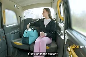 Female Taxi Driver Asks Physiotherapist For Massage In Backseat For Free Ride With Face Sitting And Scissoring.