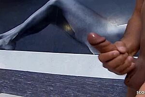 Blonde small tits Latina cougar step-mom SURPRISES boy with FIRST ANAL sex. Home alone quickie in doggystyle and cowgirl.