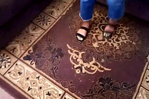 erotic barefoot play by milf for you unfolds with sexy amateur fetish licking cute feet and spreading toes