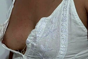 on the beach recording stepmother bathing in bikini flashing big tits and big ass while my cock gets hard