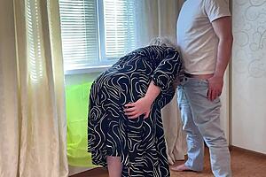 Why did the old stepmom with big ass suck stepson's penis and let him fuck her anal?