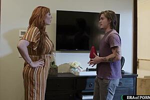 I love how my busty stepmom teaches me fucking with her hairy pussy and deepthroat skills