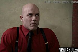 innocent teen 18+ student has threesome at school with big tits milf