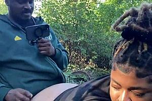 I love no panties under sundress so he nuts in my fat ebony big ass pussy wherever we go