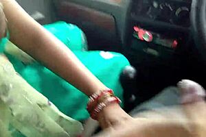 Stepmom gives cum swallow blowjob to stepson in car outdoor with Indian forest deepthroat
