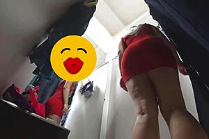 hidden cam spies on curvy milf with big butt in fitting room no panties