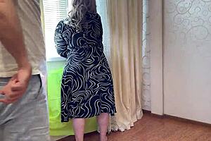 Why did the old stepmom with big ass suck stepson's penis and let him fuck her anal?