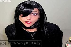 Big n sexy britney feels thrilled going goth with blowjob and huge facial