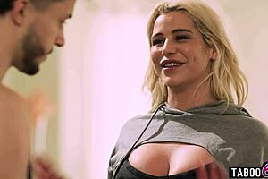 Mature milf stepmom Spencer Scott turns into her downed stepson's personal cheerleader with rough deepthroat blowjob on his big cock.