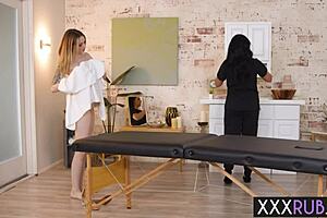 Big ass Latina milf SHEENA RYDER FUCKS her horny lesbian client AILEE ANNE