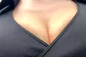 Stepmother big boobs struts outside slutty webcam public wife tease