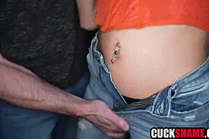 Wife gets fucked in threesome right in front of cuck husband