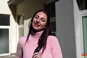 uh, this purple hair german inked milf devil akita with long labia gets picked up for first time casting fuck, doggystyle, squirting, deepthroat... intense!