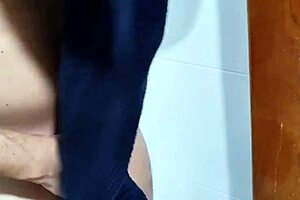 Why did my stepmom spy on me in the bath to suck my big cock?