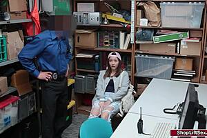 Why is this brunette shoplifter getting banged after being caught