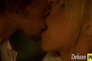 skinny blonde milf gets hardcore sex with hottie sucking cock and licking shaved pussy