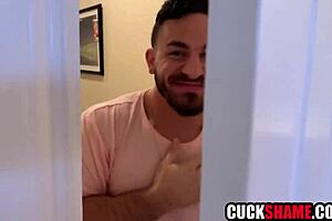 cuck hubby watches wife fuck other guys with big cock in group scene